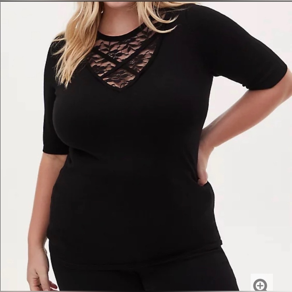 NWOT Torrid Lace Neck Sweater